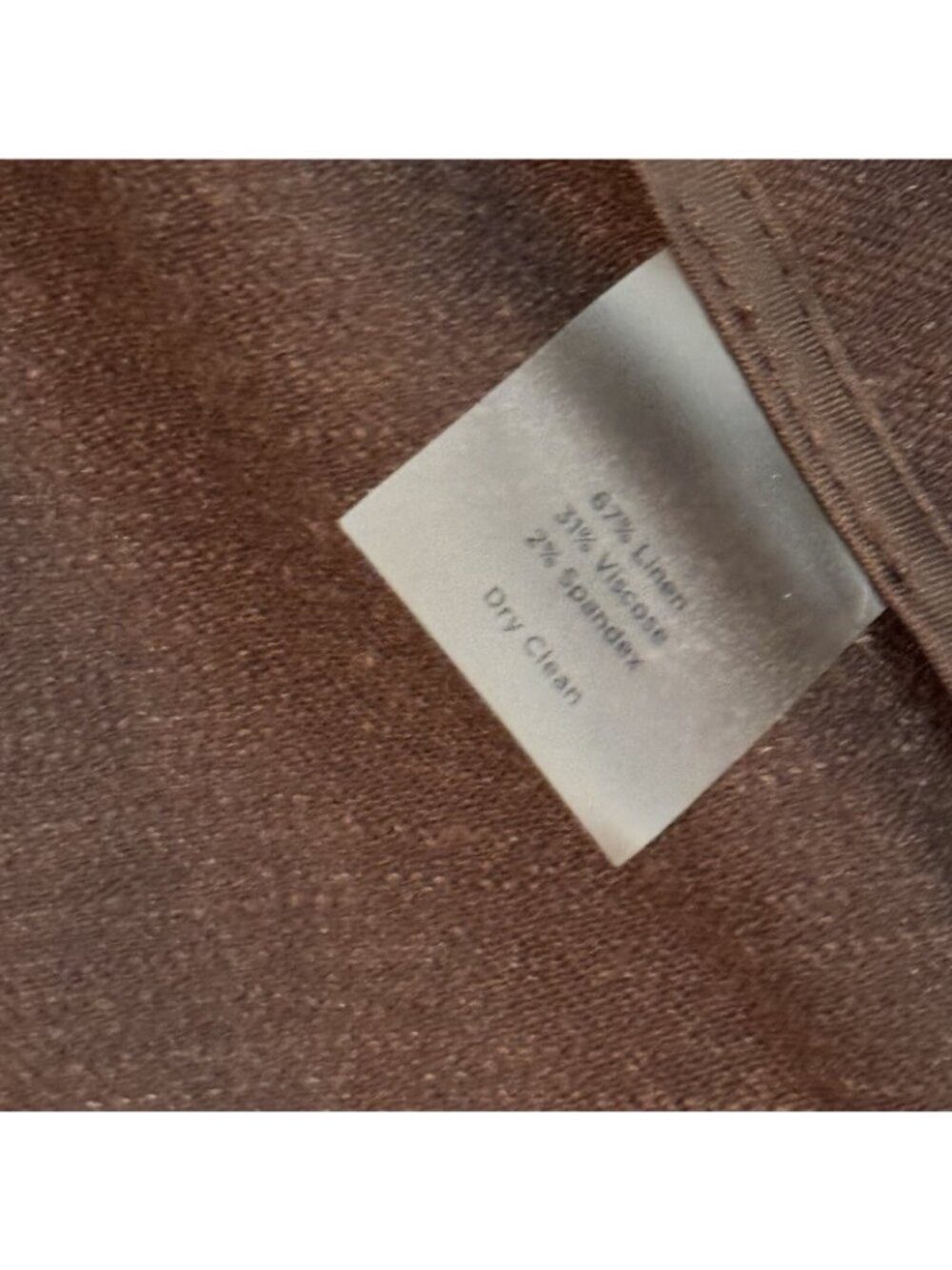 Talbots Blazer Size 14 Brown Linen Blend Belted Women Blazer Jacket - Picture 5 of 12